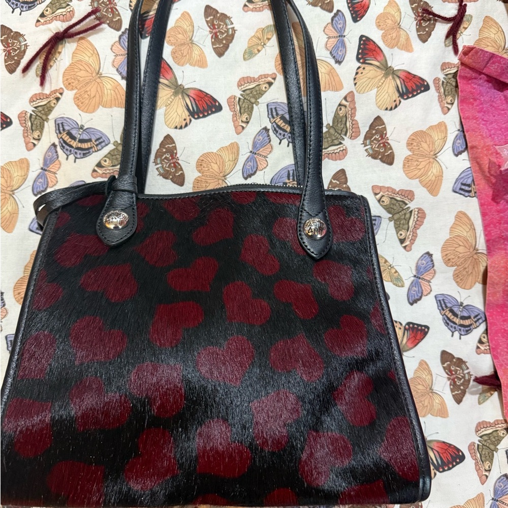 Brighton Black and Red Heart Shoulder Bag